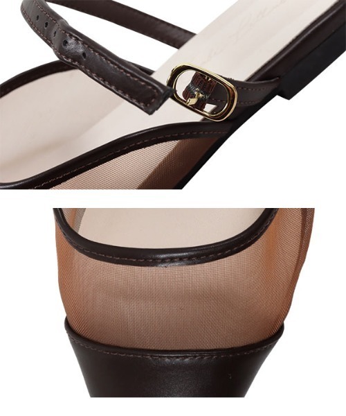 KOBE LETTUCE（コウベレタス）の「甲ストラップシアーミュール（パンプス・レディース・ブラック/ホワイト/ブラウン・L/LL/M/S）」の11枚目の写真