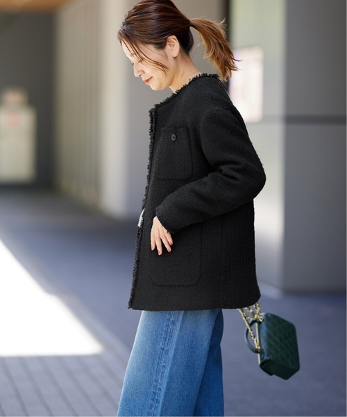 JOURNAL STANDARD(ジャーナルスタンダード)の「《追加5》ツイードジャケット(ノーカラージャケット・レディース・ブラック・FREE)」の17枚目の写真