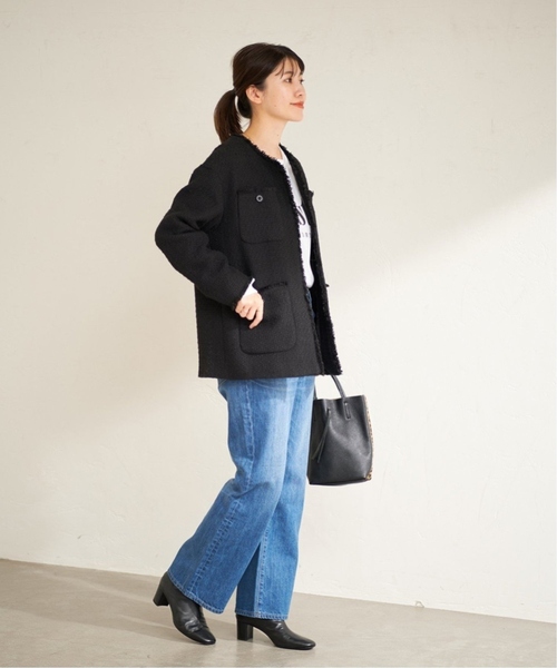 JOURNAL STANDARD(ジャーナルスタンダード)の「《追加5》ツイードジャケット(ノーカラージャケット・レディース・ブラック・FREE)」の21枚目の写真