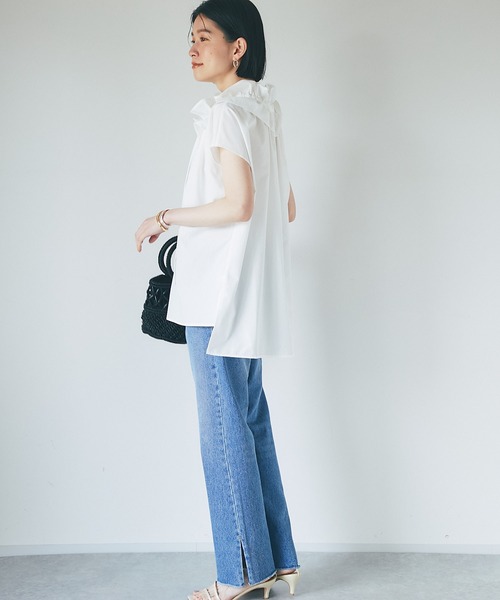 RIVE DROITE（リヴドロワ）の「フレンチフリルカラーブラウス（シャツ/ブラウス・レディース・ネイビー/ホワイト/カーキ・FREE）」の11枚目の写真