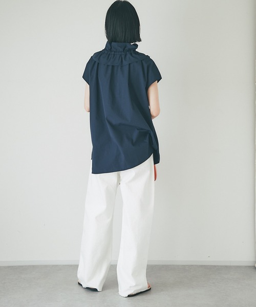 RIVE DROITE（リヴドロワ）の「フレンチフリルカラーブラウス（シャツ/ブラウス・レディース・ネイビー/ホワイト/カーキ・FREE）」の22枚目の写真