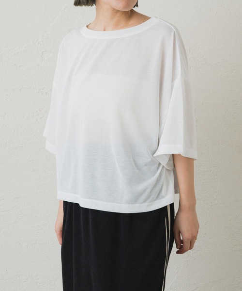 Omekashi（オメカシ）の「【earthy_ 】シアークロップドトップス（Tシャツ/カットソー・レディース・ブラック/ミント/オフホワイト・FREE）」の6枚目の写真