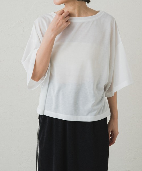 Omekashi（オメカシ）の「【earthy_ 】シアークロップドトップス（Tシャツ/カットソー・レディース・ブラック/ミント/オフホワイト・FREE）」の7枚目の写真