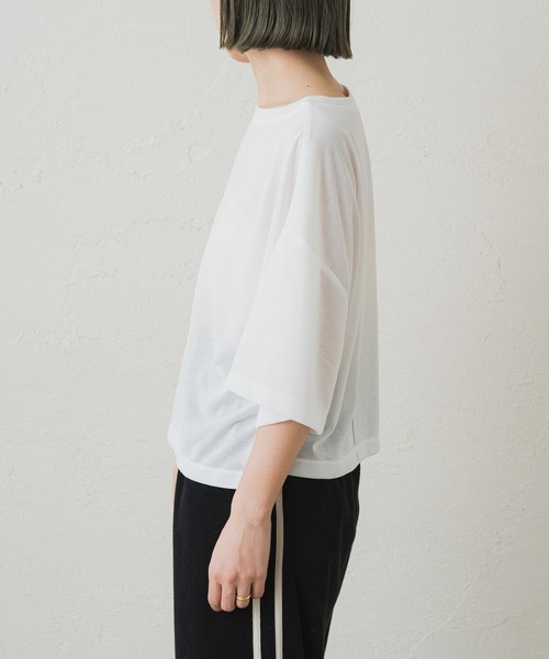Omekashi（オメカシ）の「【earthy_ 】シアークロップドトップス（Tシャツ/カットソー・レディース・ブラック/ミント/オフホワイト・FREE）」の8枚目の写真