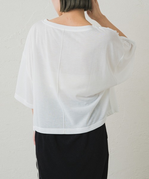 Omekashi（オメカシ）の「【earthy_ 】シアークロップドトップス（Tシャツ/カットソー・レディース・ブラック/ミント/オフホワイト・FREE）」の9枚目の写真