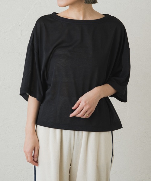 Omekashi（オメカシ）の「【earthy_ 】シアークロップドトップス（Tシャツ/カットソー・レディース・ブラック/ミント/オフホワイト・FREE）」の20枚目の写真