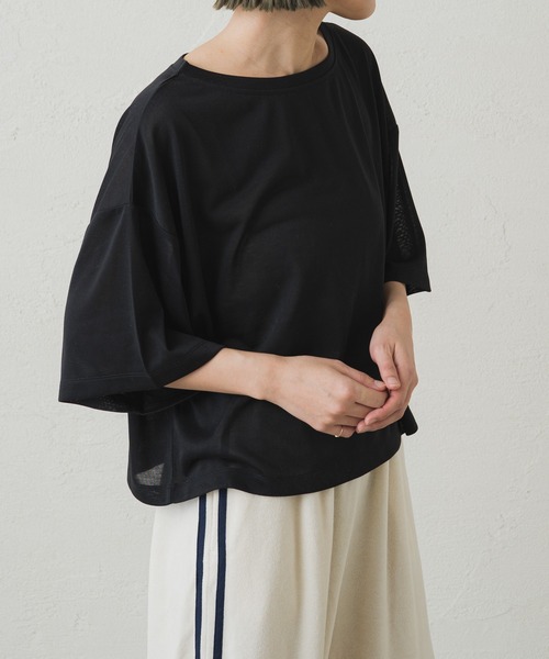 Omekashi（オメカシ）の「【earthy_ 】シアークロップドトップス（Tシャツ/カットソー・レディース・ブラック/ミント/オフホワイト・FREE）」の22枚目の写真