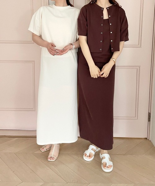 LOWRYS FARM（ローリーズファーム）の「２ＷＡＹカーディガン＊キャミワンピース２Ｐ　193234（ワンピース・レディース・ブラック/ブラウン/アイボリー・FREE）」の5枚目の写真