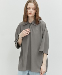 JUNRED | プリーツハーフジッププルオーバー(Tシャツ/カットソー)