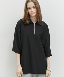 JUNRED | プリーツハーフジッププルオーバー(Tシャツ/カットソー)