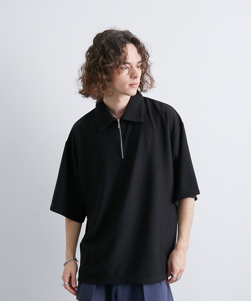 JUNRED（ジュンレッド）の「プリーツハーフジッププルオーバー（Tシャツ/カットソー・メンズ・ホワイト/ブラック/ライトグレー・S/M/L）」の20枚目の写真