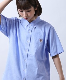ZIP FIVE | 【ZIP FIVE】 動物 刺繍 オックスフォード ボタンダウン ワンポイント 半袖 シャツ 猫 / 柴犬 / キツネ / タヌキ(シャツ/ブラウス)