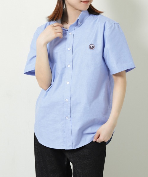 ZIP FIVE（ジップファイブ）の「【ZIP FIVE】 動物 刺繍 オックスフォード ボタンダウン ワンポイント 半袖 シャツ 猫 / 柴犬 / キツネ / タヌキ（シャツ/ブラウス・レディース・ブラック系2/ブラック系1/ネイビー系2/サックスブルー系2/サックスブルー系/ホワイト系1/ホワイト/ネイビー/ブラック系/サックスブルー系1/ブラック/ネイビー系1/サックスブルー/ホワイト系/ホワイト系2/ネイビー系/ホワイト系3/サックスブルー系3・LARGE/MEDIUM/SMALL/X-LARGE）」の18枚目の写真