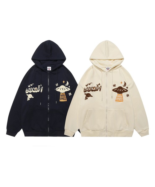 ジップアップパーカー　おきんちゃんをまもるひとつめちゃん ジップアップパーカー おきんちゃんをまもるひとつめちゃん ジップ