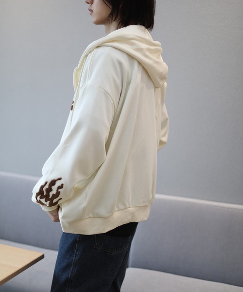 HOOK（フック）の「HOOK -original- 個性派宇宙サガラ刺繍前開きジップパーカー（パーカー・メンズ・ネイビー/ライトベージュ・M/XL/L）」の22枚目の写真