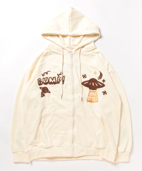 セール】HOOK -original- 個性派宇宙サガラ刺繍前開きジップパーカー