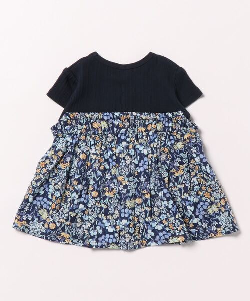 petit main(プティマイン)の「【リンク】水彩花ドッキングT(Tシャツ/カットソー・キッズ・ピンク/ブルー・130cm/90cm/110cm/80cm/100cm/120cm)」の3枚目の写真