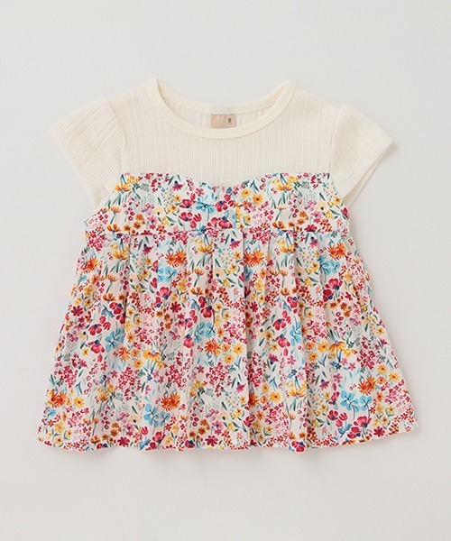 petit main(プティマイン)の「【リンク】水彩花ドッキングT(Tシャツ/カットソー・キッズ・ピンク/ブルー・130cm/90cm/110cm/80cm/100cm/120cm)」の19枚目の写真