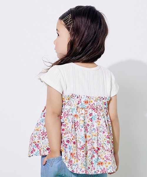 petit main(プティマイン)の「【リンク】水彩花ドッキングT(Tシャツ/カットソー・キッズ・ピンク/ブルー・130cm/90cm/110cm/80cm/100cm/120cm)」の18枚目の写真