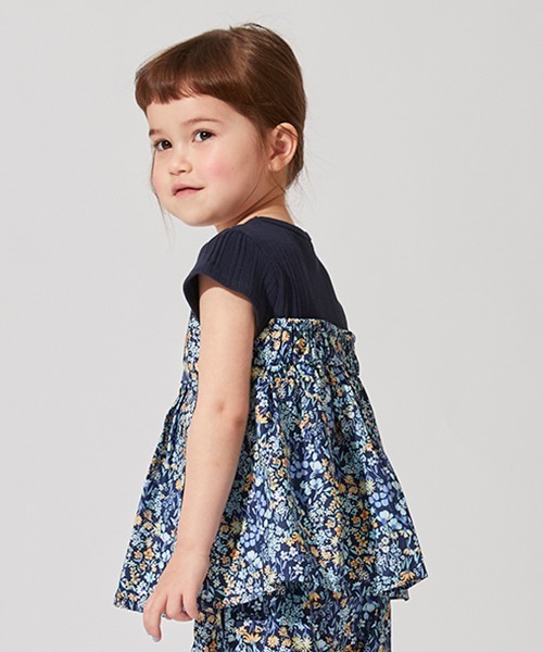 petit main(プティマイン)の「【リンク】水彩花ドッキングT(Tシャツ/カットソー・キッズ・ピンク/ブルー・130cm/90cm/110cm/80cm/100cm/120cm)」の13枚目の写真