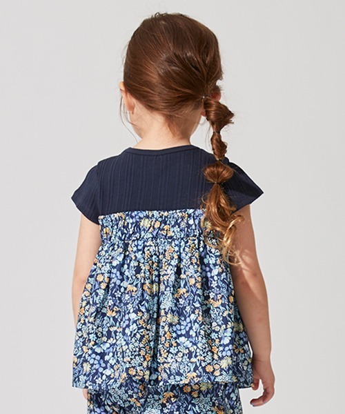 petit main(プティマイン)の「【リンク】水彩花ドッキングT(Tシャツ/カットソー・キッズ・ピンク/ブルー・130cm/90cm/110cm/80cm/100cm/120cm)」の14枚目の写真