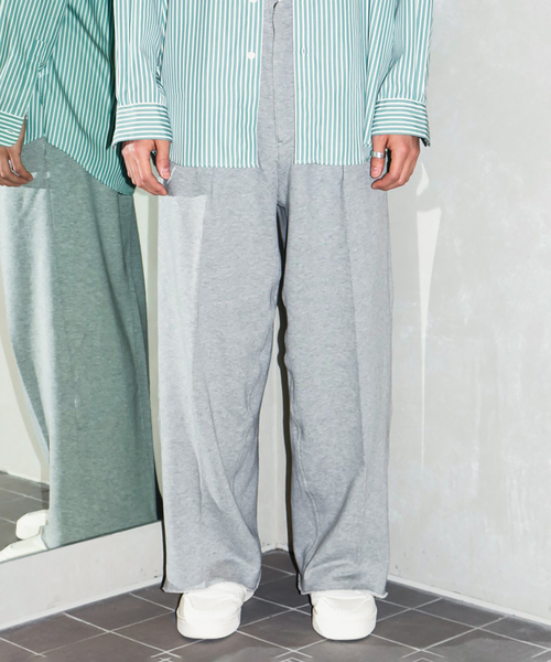saby(サバイ)の「【saby / サバイ】WISM 別注 TUCK BAGGY -FRENCH TERRY-(スウェットパンツ・メンズ・ブラック/チャコールグレー/パープル・2/1)」の3枚目の写真