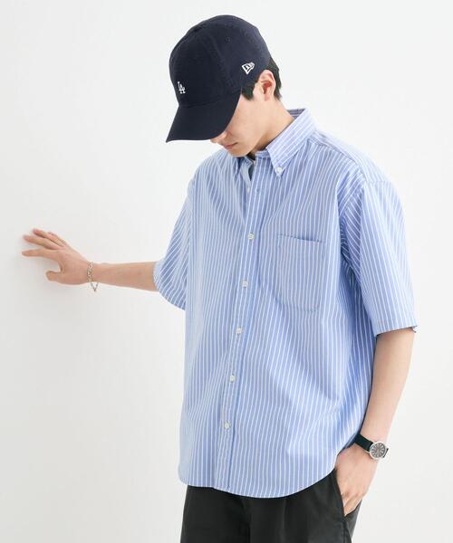 green label relaxing(グリーンレーベルリラクシング)の「FINE BASIC オックス ストライプ ボタンダウン シャツ -ストレッチ-(シャツ/ブラウス・メンズ・ネイビー/コバルトブルー/ケリー・L/S/XL/M)」の3枚目の写真