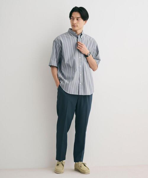 green label relaxing(グリーンレーベルリラクシング)の「FINE BASIC オックス ストライプ ボタンダウン シャツ -ストレッチ-(シャツ/ブラウス・メンズ・ネイビー/コバルトブルー/ケリー・L/S/XL/M)」の4枚目の写真