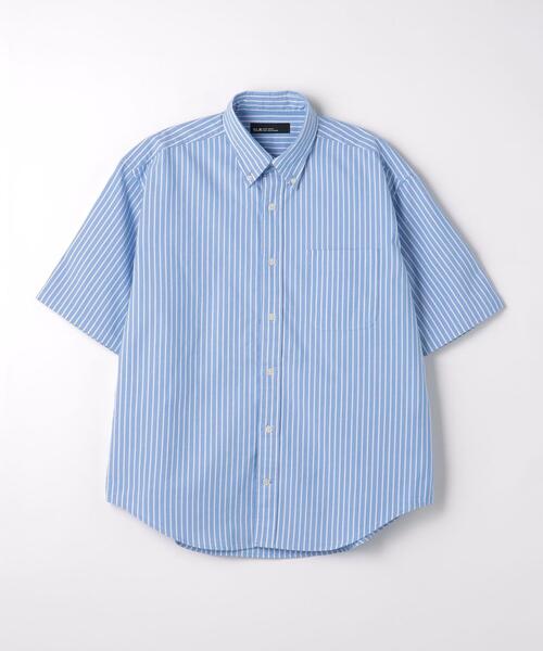 green label relaxing(グリーンレーベルリラクシング)の「FINE BASIC オックス ストライプ ボタンダウン シャツ -ストレッチ-(シャツ/ブラウス・メンズ・ネイビー/コバルトブルー/ケリー・L/S/XL/M)」の7枚目の写真