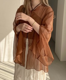 【apres jour clair】【2周年記念アイテム】スリットスリーブ楊柳シアーシャツ【ZOZOTOWN限定アイテム】