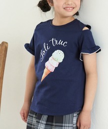 ROPE' PICNIC（ロペピクニック）の「肩見せアイスクリーム転写プリントtee（Tシャツ/カットソー・キッズ）」