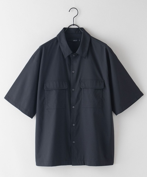 UNIIT(ユニット)の「【UNIIT/ユニット】 ポリエステルツイル ダブルフラップポケット オーバーサイズシャツ ビッグシルエット セットアップ対応可能アイテム イージーケア 吸水速乾性(シャツ/ブラウス・メンズ・ブルー系その他/ブラック・MEDIUM/LARGE)」の5枚目の写真