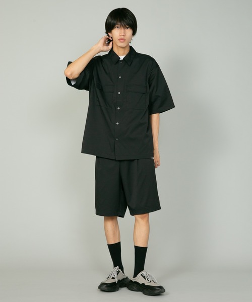 UNIIT(ユニット)の「【UNIIT/ユニット】 ポリエステルツイル ダブルフラップポケット オーバーサイズシャツ ビッグシルエット セットアップ対応可能アイテム イージーケア 吸水速乾性(シャツ/ブラウス・メンズ・ブルー系その他/ブラック・MEDIUM/LARGE)」の21枚目の写真