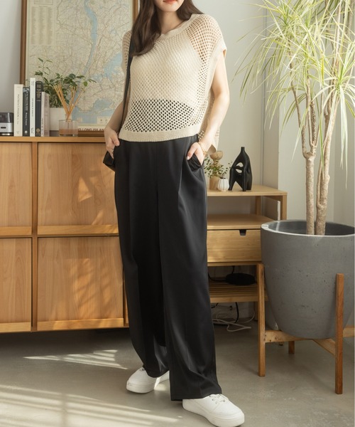 Ada.（エイダ）の「年末年始だけの特別プライス！今なら490円！ メッシュトップス・ニット（タンクトップ・レディース・ベージュ/オレンジ/ブラック/グリーン・FREE）」の8枚目の写真