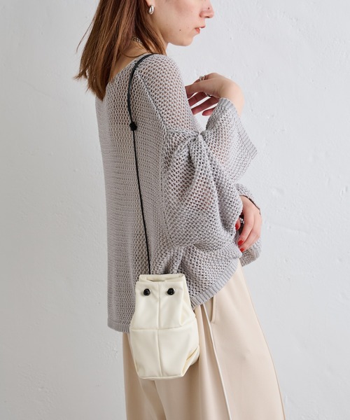 COLONY 2139（コロニートゥーワンスリーナイン）の「コードミニ巾着バッグ（ショルダーバッグ・レディース・オフホワイト/ブラック・FREE）」の20枚目の写真