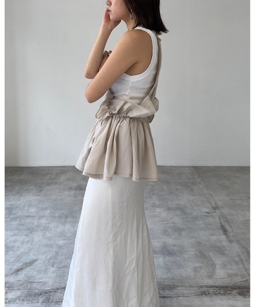 leimn（レイムン）の「ドロストサスペンダートップス（ベスト・レディース・ブラック/ベージュ・M）」の7枚目の写真