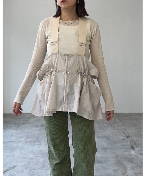 leimn（レイムン）の「ドロストサスペンダートップス（ベスト・レディース・ブラック/ベージュ・M）」の20枚目の写真