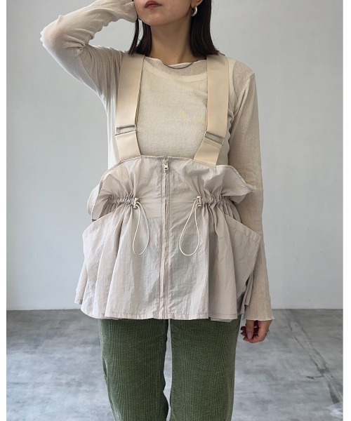 leimn（レイムン）の「ドロストサスペンダートップス（ベスト・レディース・ブラック/ベージュ・M）」の18枚目の写真