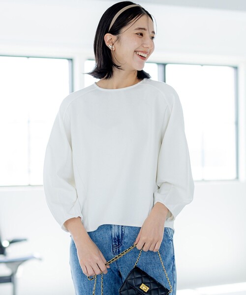 組曲(クミキョク)の「アムンゼンジャージー プルオーバー(Tシャツ/カットソー・レディース・ブラック系/アイボリー系/ピンク系・S2)」の3枚目の写真