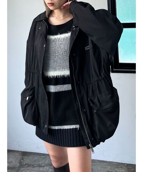 EMODA(エモダ)の「メッシュルーズニット(ニット/セーター・レディース・ホワイト/ブラック/その他・FREE)」の7枚目の写真