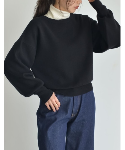 Re:EDIT（リエディ）の「前後2WAYパールボタンニットカーディガン（カーディガン/ボレロ・レディース・チャコールグレー/ホワイト/ブラック・MEDIUM/LARGE）」の9枚目の写真