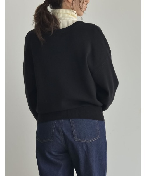 Re:EDIT（リエディ）の「前後2WAYパールボタンニットカーディガン（カーディガン/ボレロ・レディース・チャコールグレー/ホワイト/ブラック・MEDIUM/LARGE）」の11枚目の写真