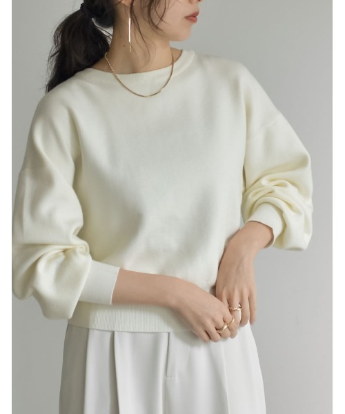 Re:EDIT（リエディ）の「前後2WAYパールボタンニットカーディガン（カーディガン/ボレロ・レディース・チャコールグレー/ホワイト/ブラック・MEDIUM/LARGE）」の15枚目の写真