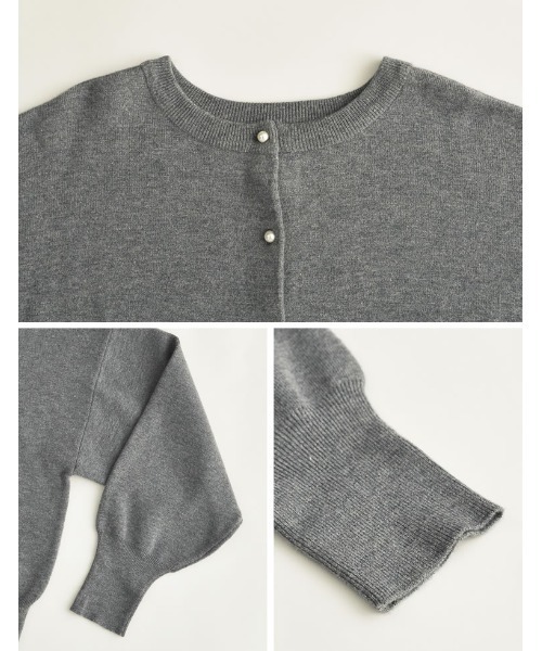 Re:EDIT（リエディ）の「前後2WAYパールボタンニットカーディガン（カーディガン/ボレロ・レディース・チャコールグレー/ホワイト/ブラック・MEDIUM/LARGE）」の17枚目の写真