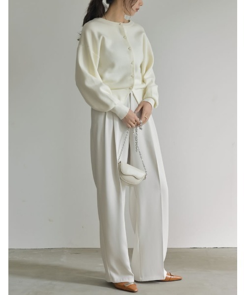 Re:EDIT（リエディ）の「前後2WAYパールボタンニットカーディガン（カーディガン/ボレロ・レディース・チャコールグレー/ホワイト/ブラック・MEDIUM/LARGE）」の16枚目の写真