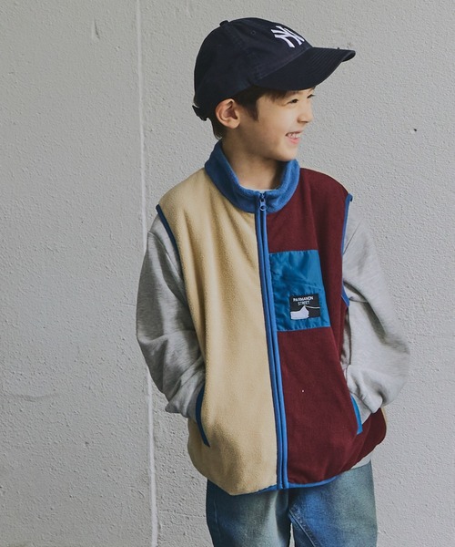 PAIRMANON STREET（ペアマノンストリート）の「【PAIRMANON STREET】マイクロフリース クレイジーカラー 配色 総柄 ベスト（ベスト・キッズ・ブラック系その他2/アイボリー/グレイッシュベージュ/グリーン系その他/その他/ブラック系その他・100/140/130/90/110/120/150）」の5枚目の写真