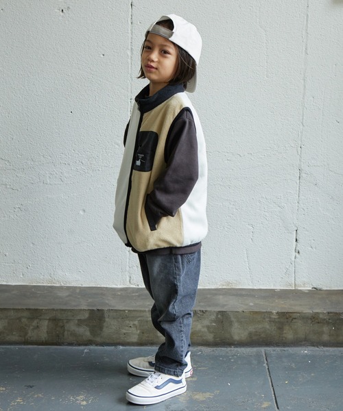 PAIRMANON STREET（ペアマノンストリート）の「【PAIRMANON STREET】マイクロフリース クレイジーカラー 配色 総柄 ベスト（ベスト・キッズ・ブラック系その他2/アイボリー/グレイッシュベージュ/グリーン系その他/その他/ブラック系その他・100/140/130/90/110/120/150）」の14枚目の写真