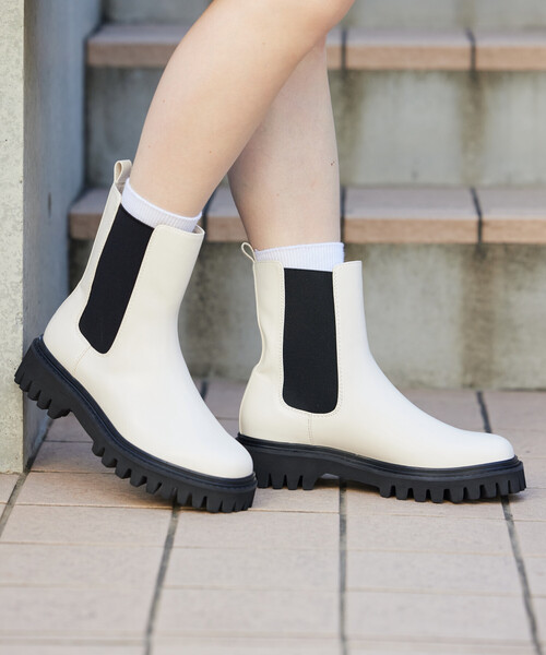 FREAK'S STORE（フリークスストア）の「サイドゴア 厚底 ブーツ【限定展開】/サイドゴア 厚底 ブーツ（ブーツ・レディース・ブラウン/オフホワイト/ブラック・38/36/37）」の4枚目の写真