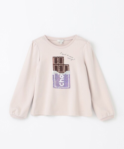ANY(エニィ)の「ミラクルスパンコール 長袖 Tシャツ(Tシャツ/カットソー・キッズ・ローズ系/ブラック系1/ベージュ系・120/110/130/100)」の6枚目の写真