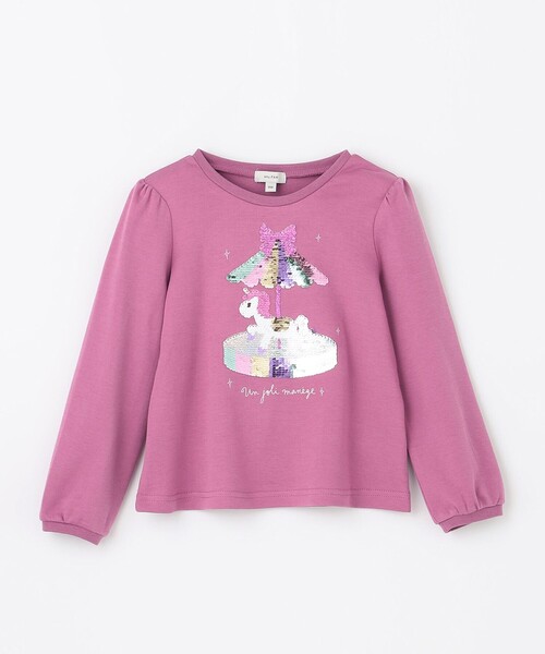 ANY(エニィ)の「ミラクルスパンコール 長袖 Tシャツ(Tシャツ/カットソー・キッズ・ローズ系/ブラック系1/ベージュ系・120/110/130/100)」の10枚目の写真